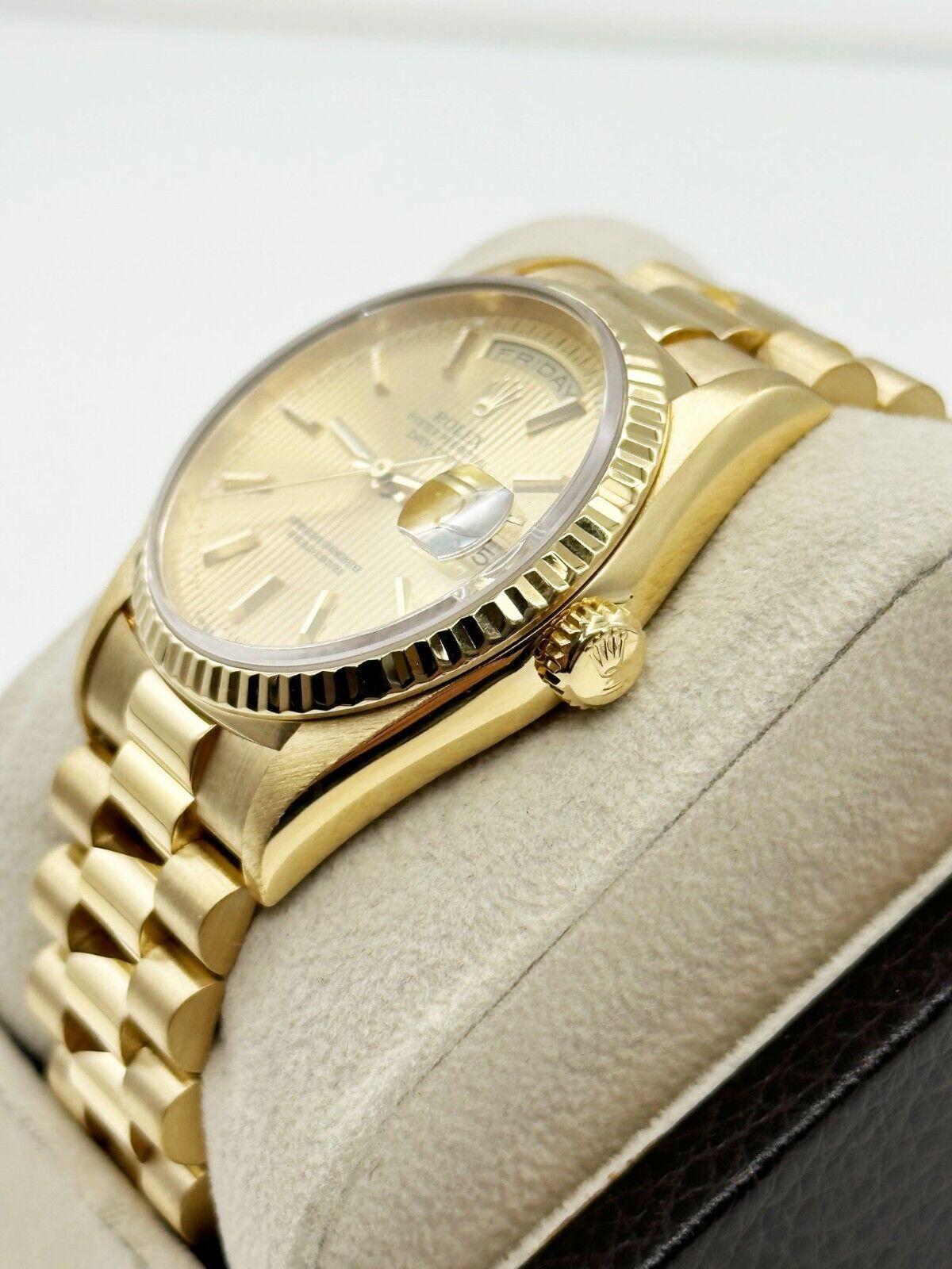 Rolex President Day Date 18238 Wandteppich Zifferblatt 18k Gelbgold Ausgezeichneter Zustand 1