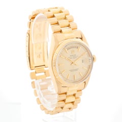 Rolex President Day-Date 18k Gold Barked Men's Watch 1807