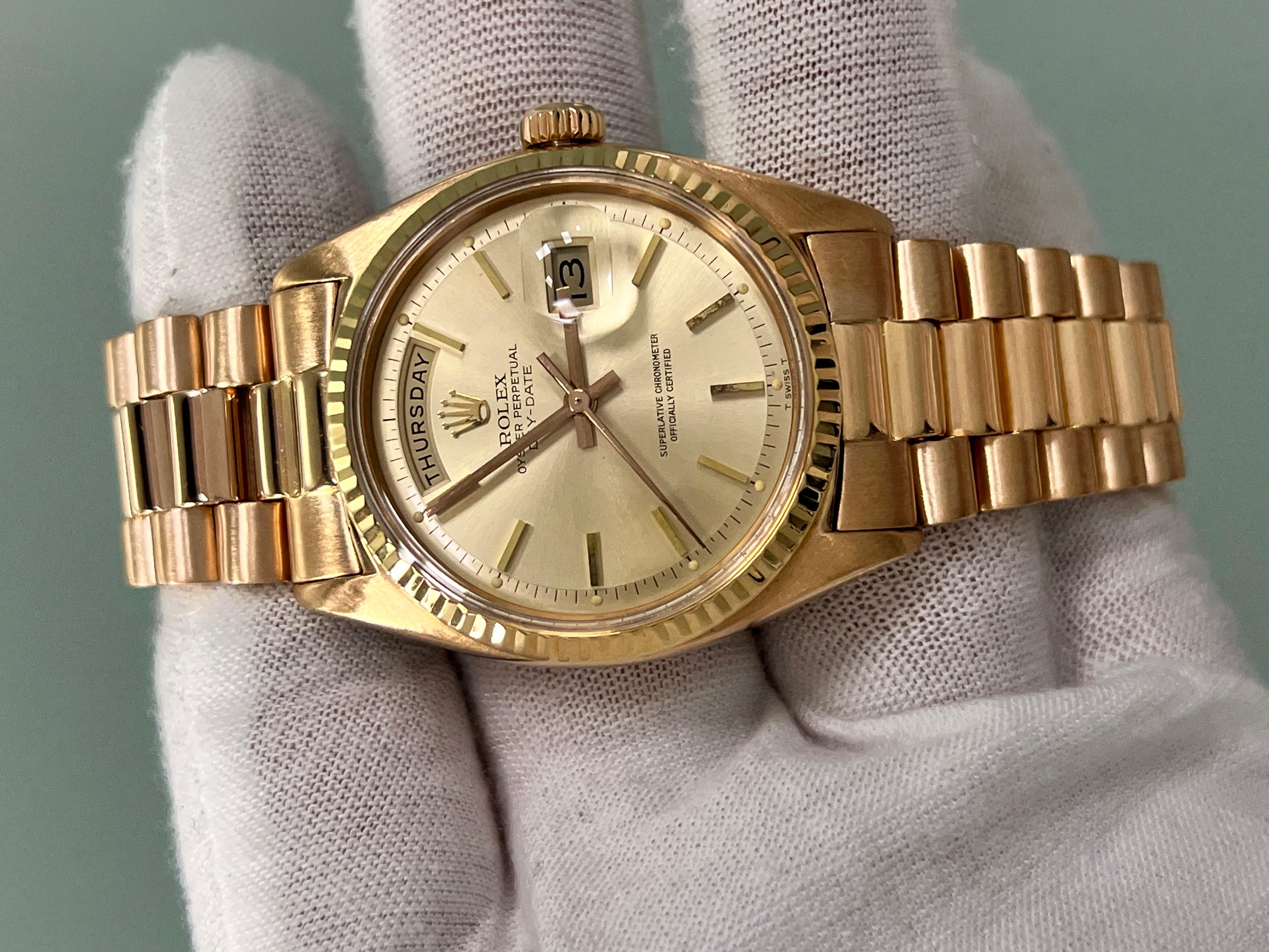 Rolex President Day Date 18K Rose Gold 1803 36mm Original Rolex Box For Sale 9