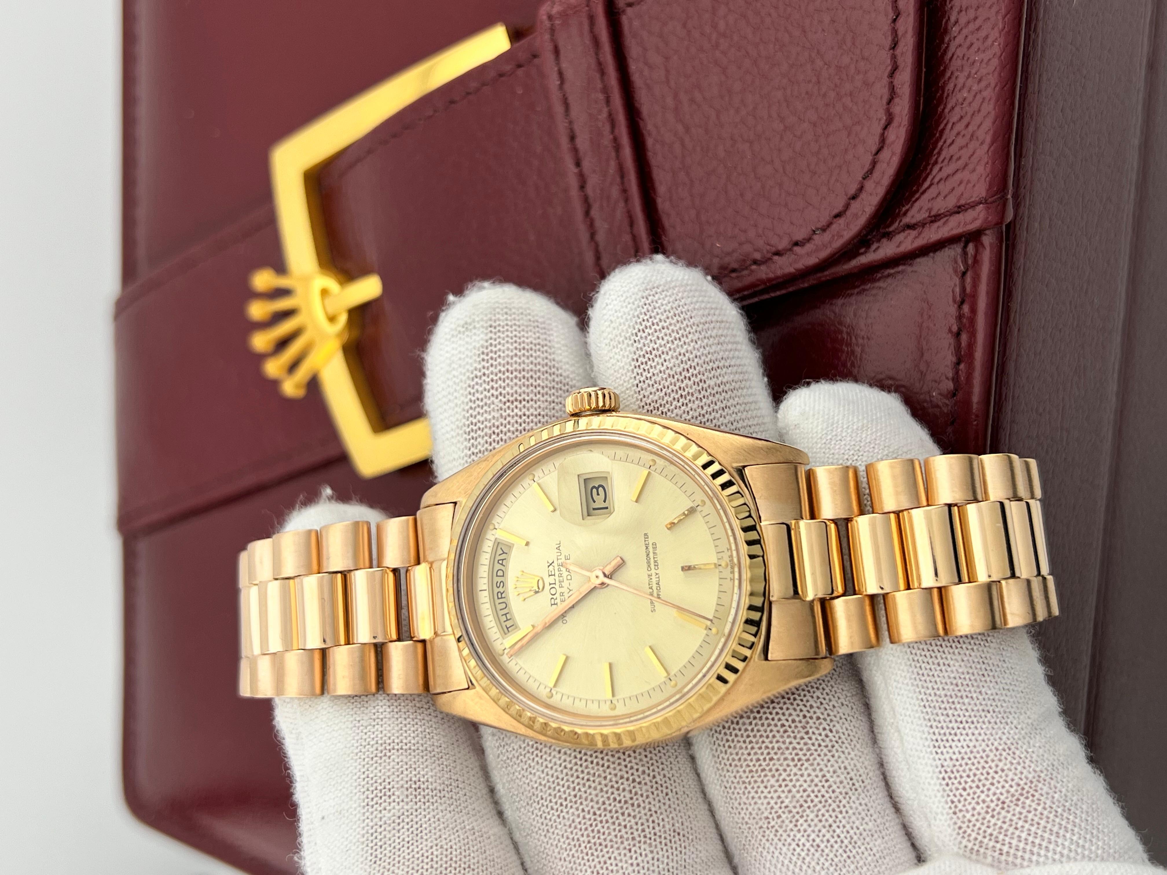 Rolex President Day Date 18K Rose Gold 1803 36mm Original Rolex Box For Sale 2