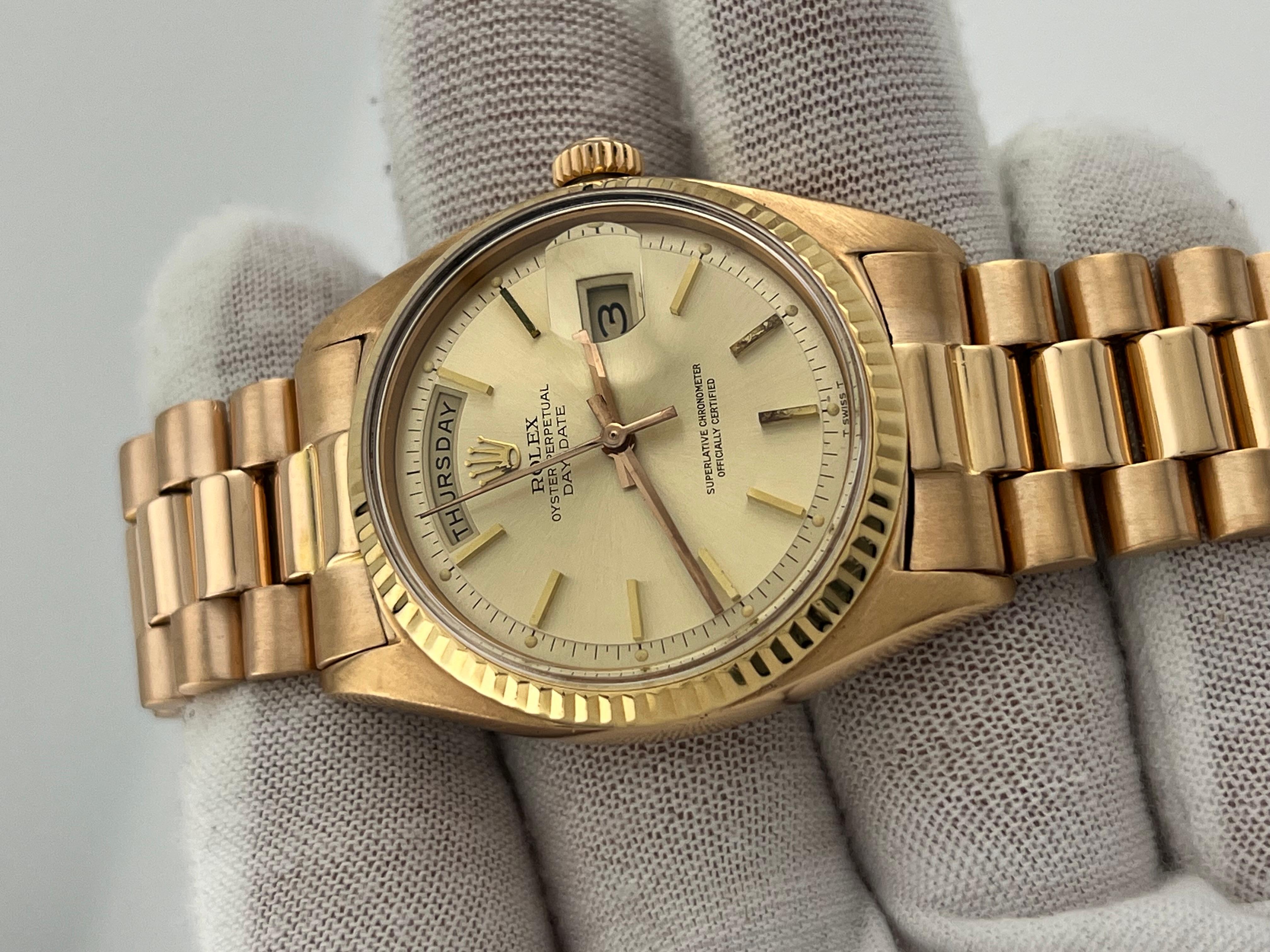 Rolex President Day Date 18K Rose Gold 1803 36mm Original Rolex Box For Sale 4