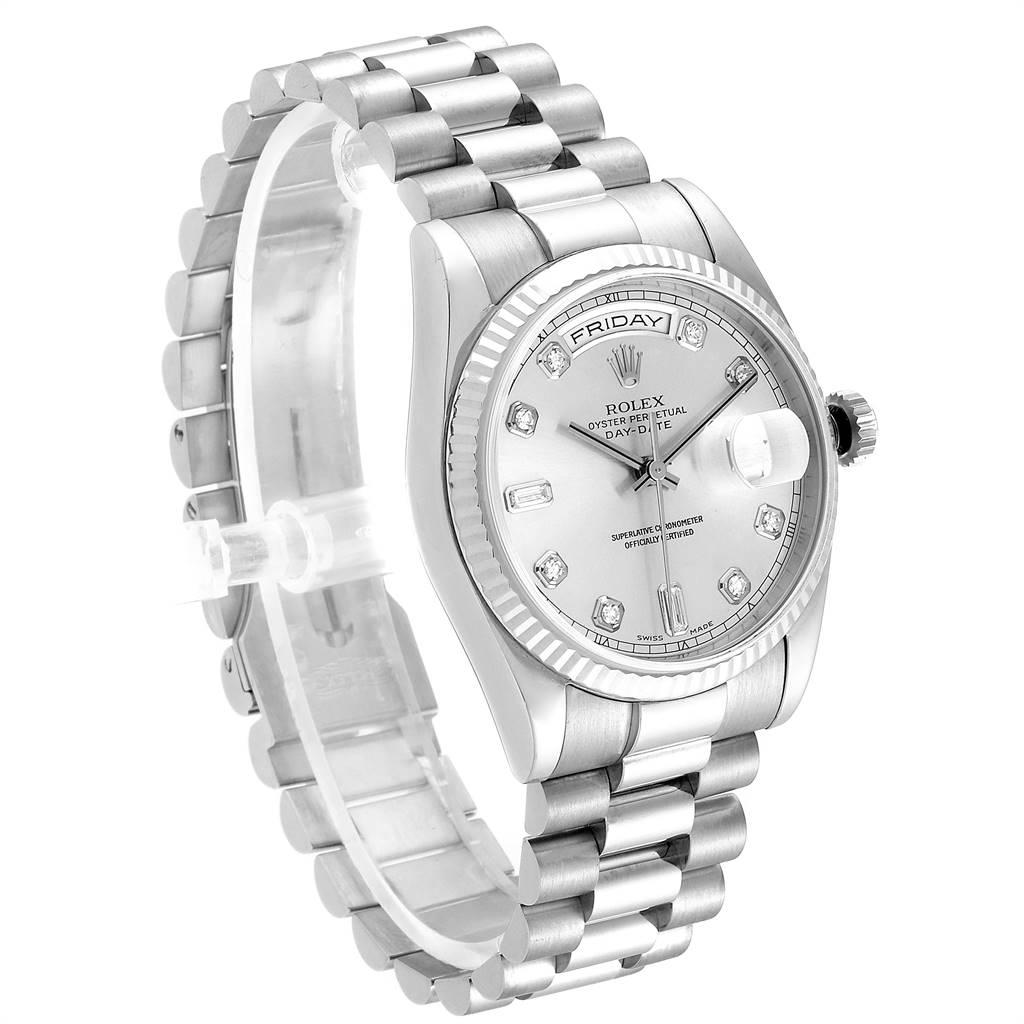 Rolex President Day-Date 18 Karat White Gold Diamond Men's Watch 118239 In Excellent Condition In Atlanta, GA