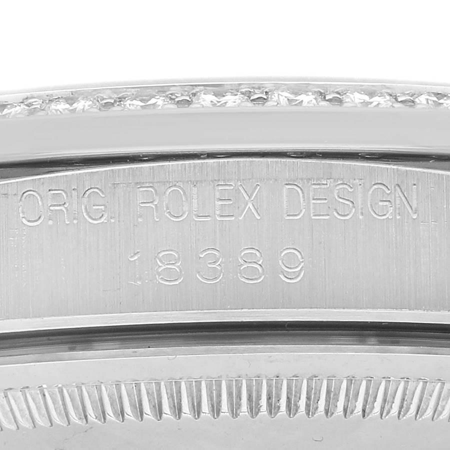 Rolex President Day-Date 18k White Gold Diamond Mens Watch 18389 In Excellent Condition In Atlanta, GA