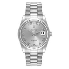 Rolex President Day-Date 18k White Gold Mens Watch 118239 Box Service Card