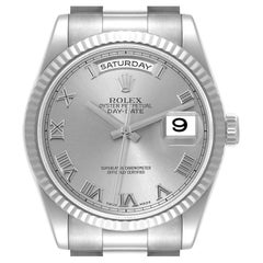 Rolex President Day-Date 18k White Gold Mens Watch 118239 Box Service Card