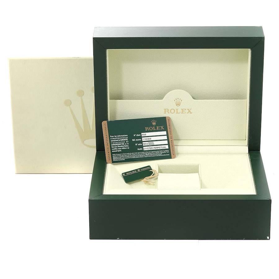 Rolex President Day-Date 18k White Gold MOP Diamond Watch 118389 Box Card 5