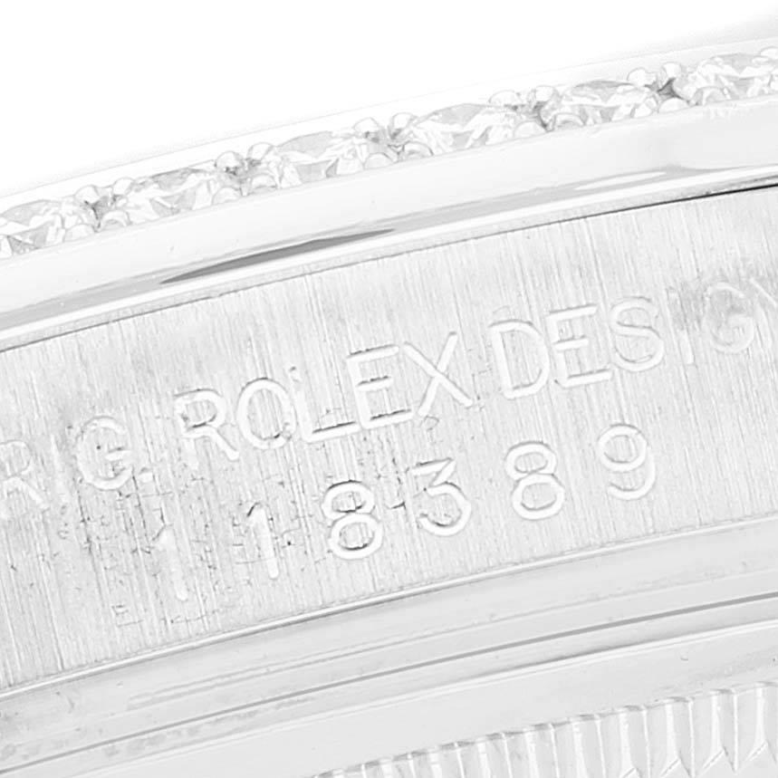 Men's Rolex President Day-Date 18k White Gold MOP Diamond Watch 118389 Box Card
