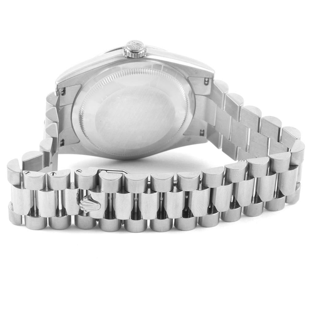Rolex President Day-Date 18 Karat White Gold Roman Dial Men's Watch 118209 For Sale 7