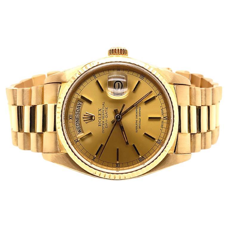 Rolex 18k Rose Gold DayDate Rose Gold Ref 1802 Wristwatch, circa 1968