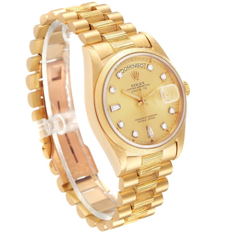 Herrenuhr President Day-Date 18k Gelbgold Bark Finish 18078 im Zustand „Gut“ im Angebot in Atlanta, GA
