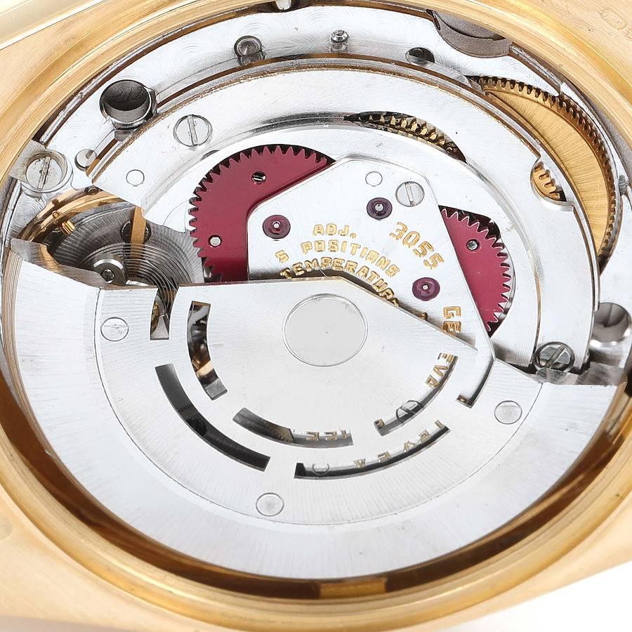 Herrenuhr President Day-Date 18k Gelbgold Bark Finish 18078 im Angebot 5