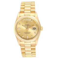Rolex President Day-Date Orologio da uomo in oro giallo 18 carati con diamanti 18038