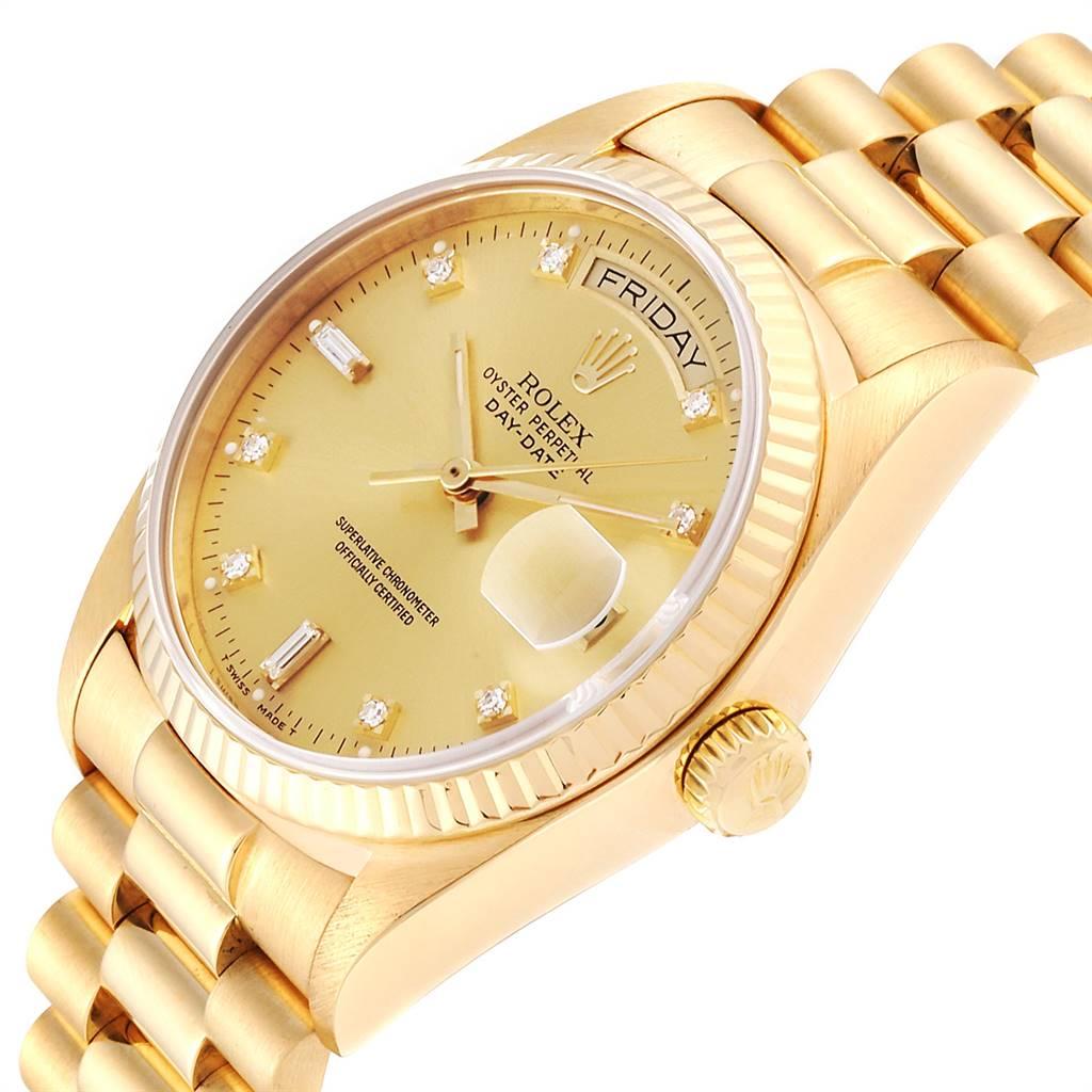 Rolex President Day-Date 18 Karat Yellow Gold Diamond Men’s Watch 18038 1
