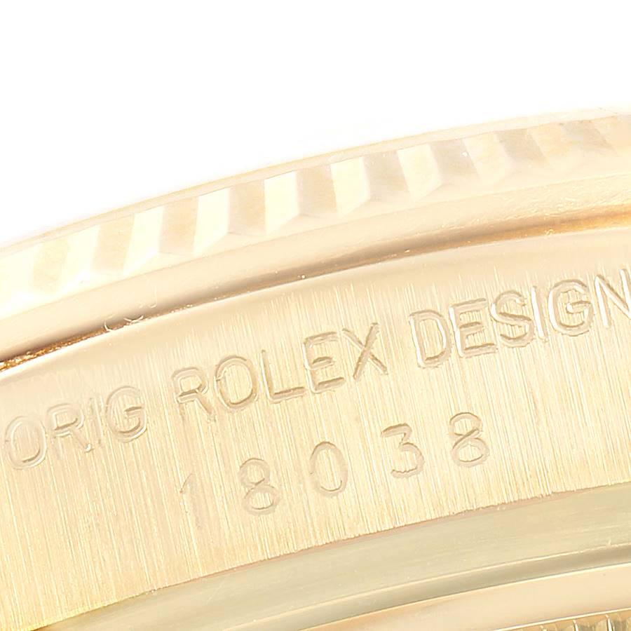 Men's Rolex President Day-Date 18k Yellow Gold Diamond Mens Watch 18038
