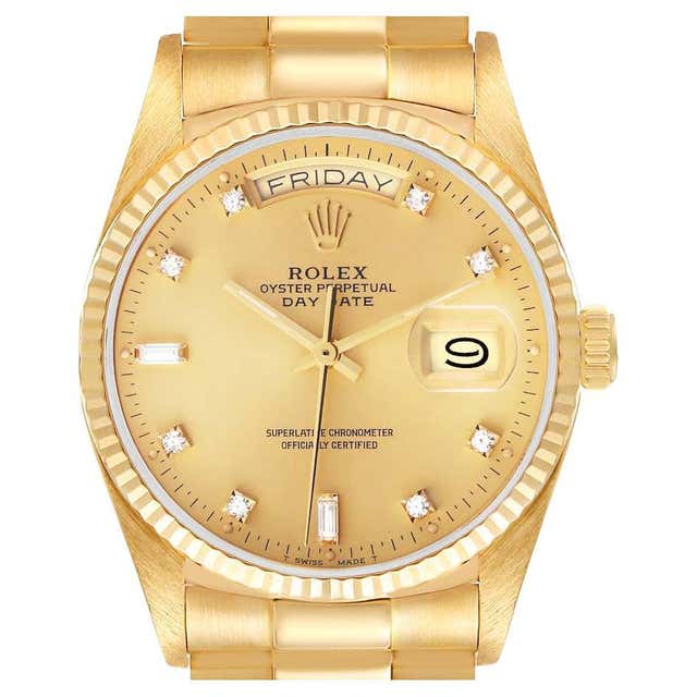 Rolex Yellow Gold President Day-Date Wristwatch ref 18038 at 1stDibs