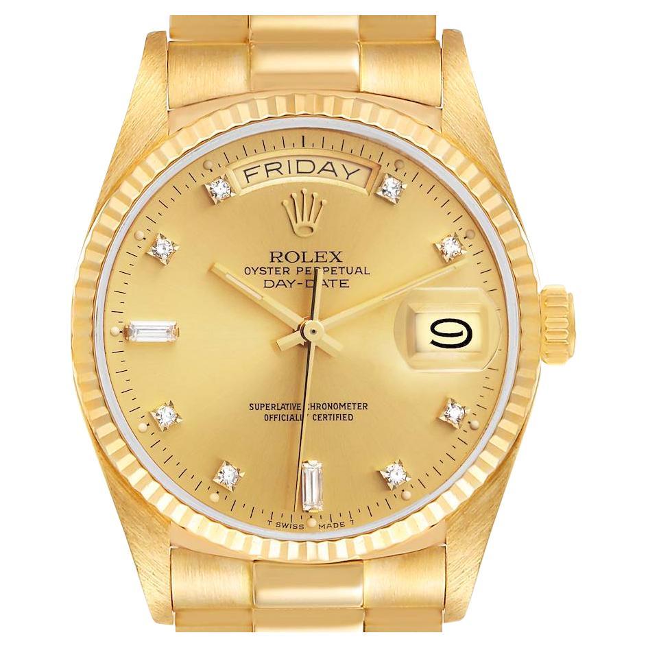 Rolex yellow Gold Day-Date President Automatic Wristwatch 18038 at 1stDibs