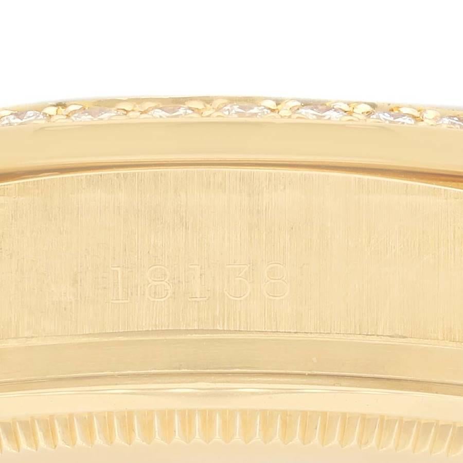 Men's Rolex President Day-Date 18k Yellow Gold Diamond Mens Watch 18138