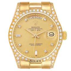Rolex President Day-Date 18k Gelbgold Diamant-Herrenuhr 18138