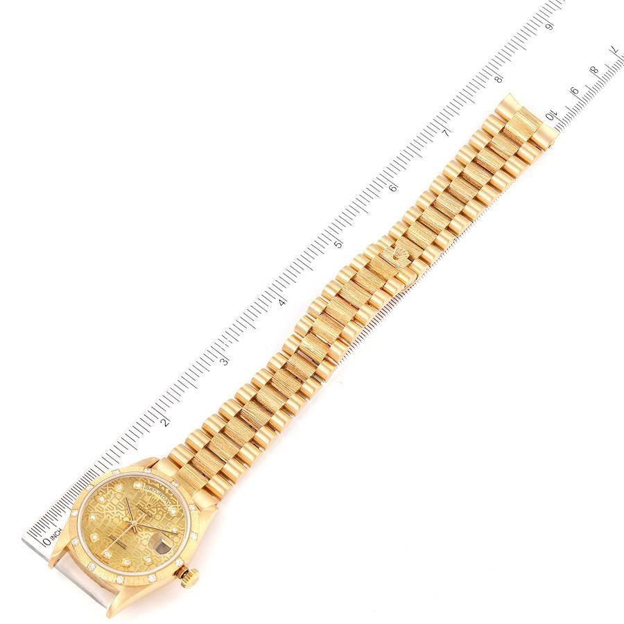 Rolex President Day-Date 18K Yellow Gold Diamond Mens Watch 18308 3