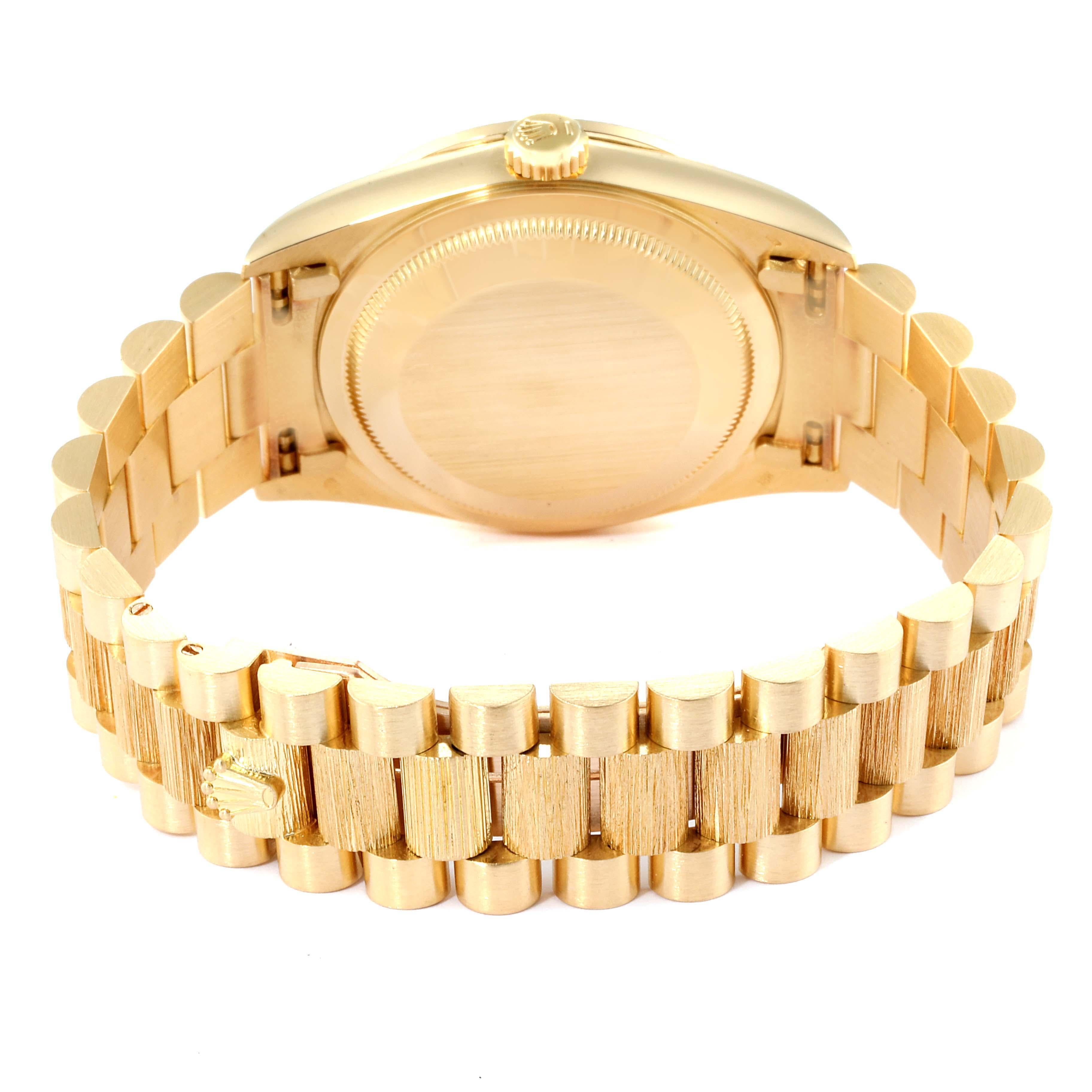 Rolex President Day-Date 18 Karat Yellow Gold Diamond Men's Watch 18308 For Sale 3
