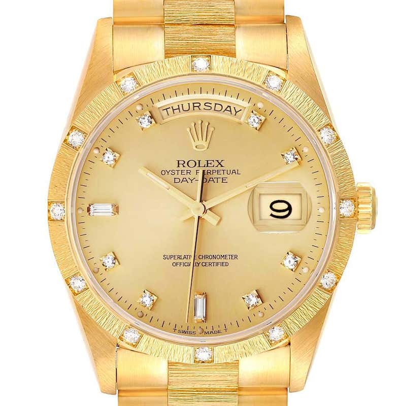 Rolex President Day-Date 18k Yellow Gold Mens Watch 18038 For Sale at ...