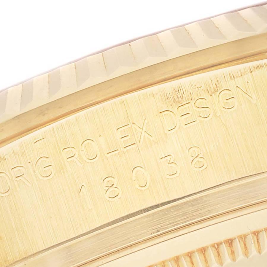 Rolex President Day-Date 18k Yellow Gold Diamond Watch 18038 Box Service Card 1
