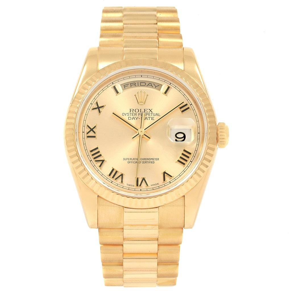 Rolex President Day Date 18 Karat Yellow Gold Men's Watch 118238 In Excellent Condition In Atlanta, GA