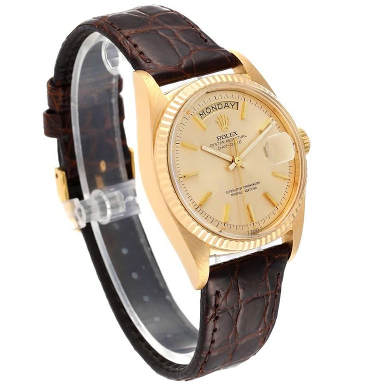 Rolex President Day-Date 18k Yellow Gold Vintage Mens Watch 1803 In Good Condition In Atlanta, GA
