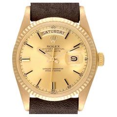 Rolex President Day-Date 18k Yellow Vintage Gold Mens Watch 1803