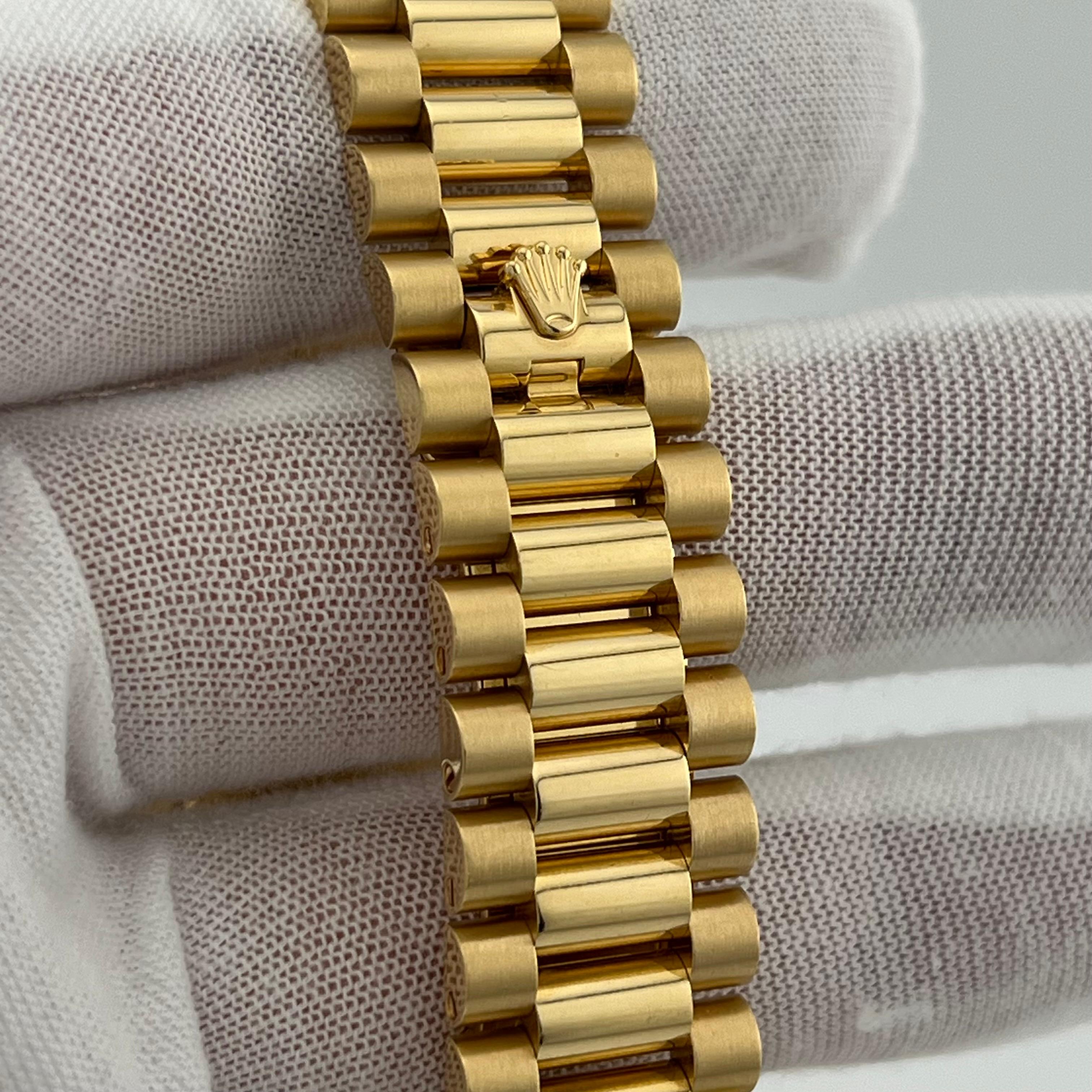 Rolex President Day Date 228238 40mm Black Baguette Diamond 18K Gold w/ STICKERS For Sale 2