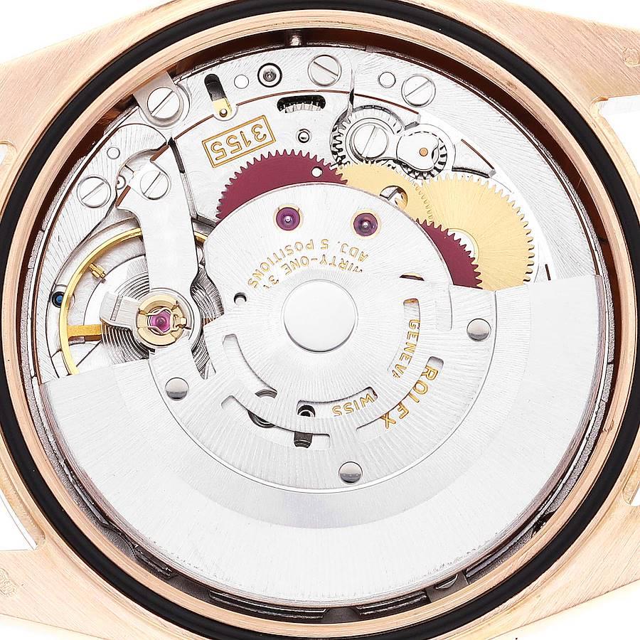 Rolex President Day Date 36 Everose Gold Schwarzes Zifferblatt Herrenuhr 118235 im Angebot 3