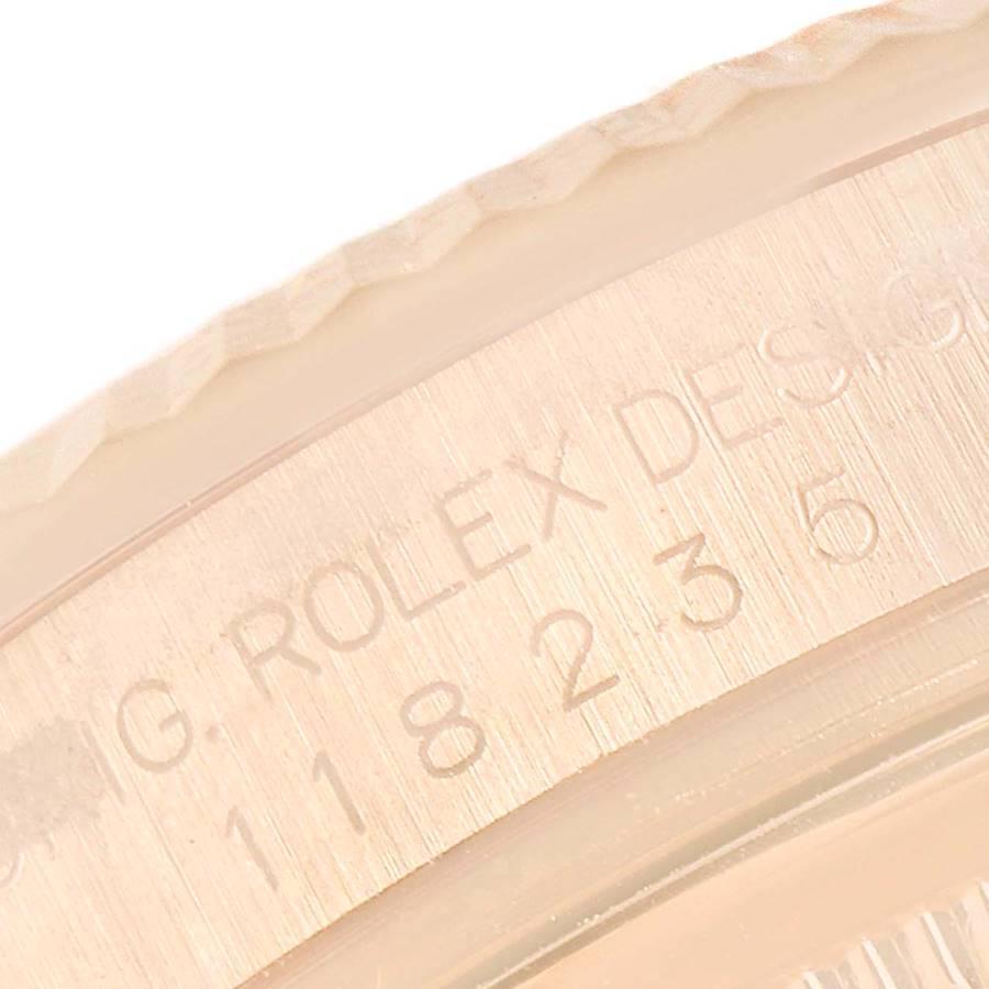 Men's Rolex President Day Date 36 Everose Gold Diamond Mens Watch 118235 Box Card