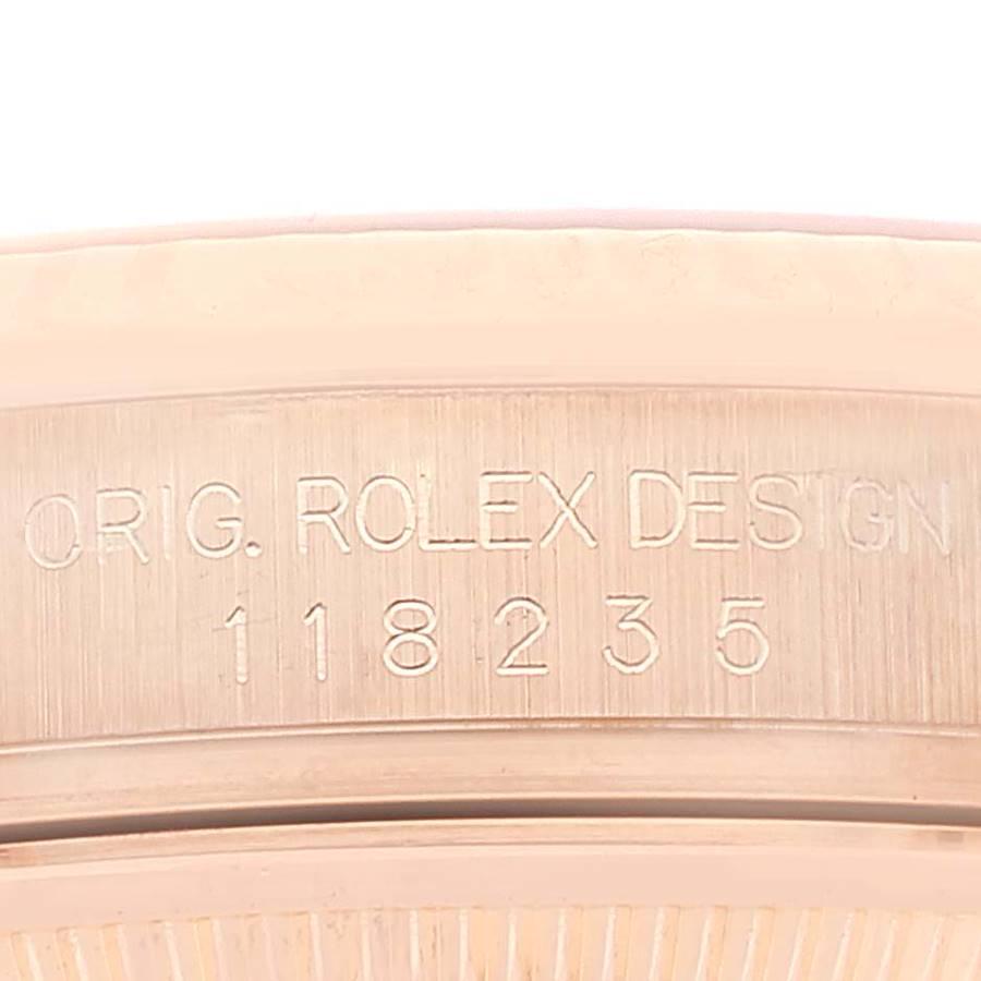 Men's Rolex President Day Date 36 Everose Gold Diamond Mens Watch 118235
