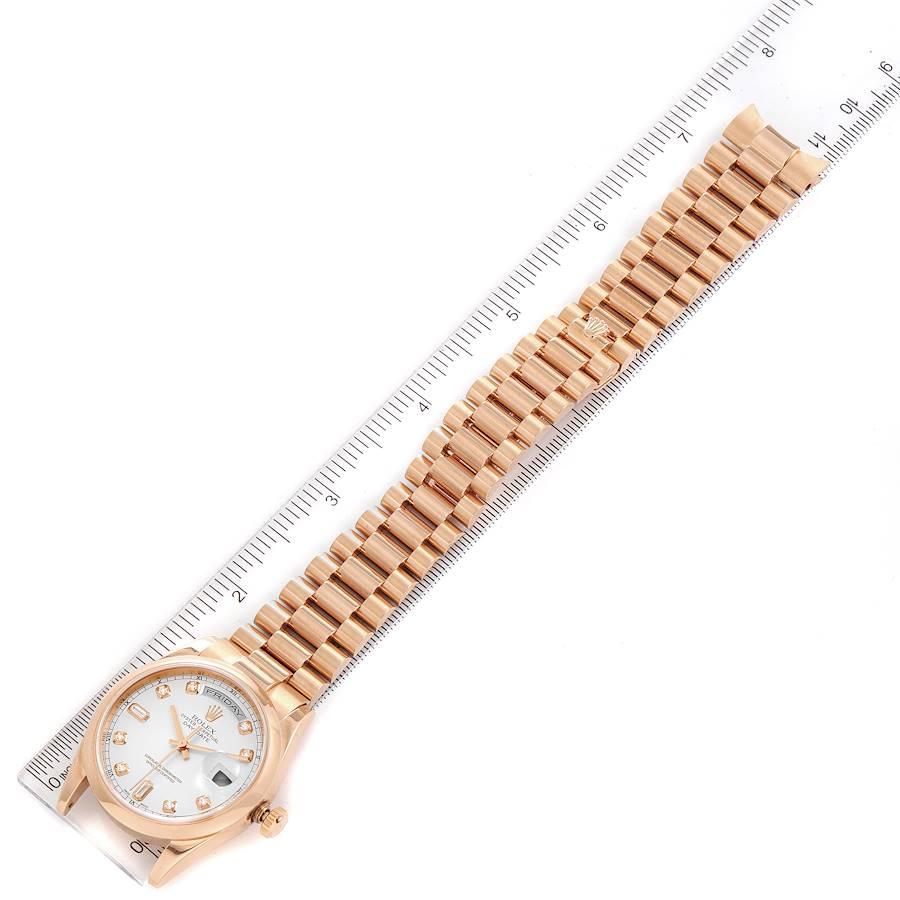 Rolex President Day Date 36 Rose Gold Diamond Mens Watch 118205 Box Papers For Sale 3