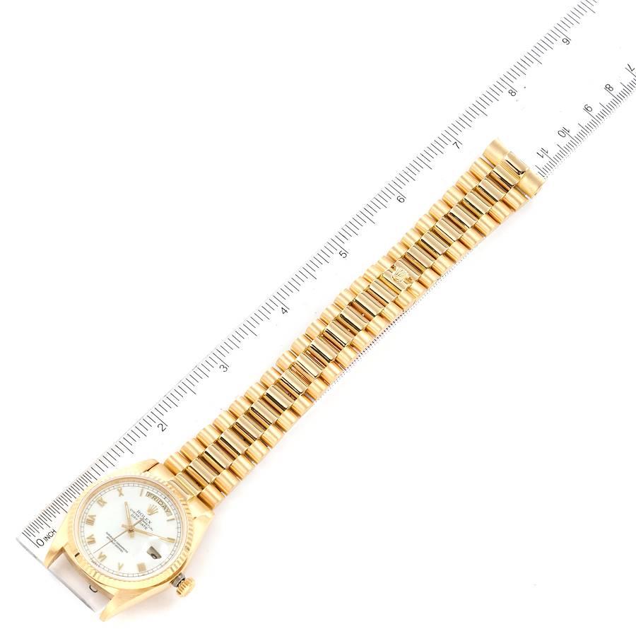 Rolex President Day-Date 36 White Dial Yellow Gold Mens Watch 18038 For Sale 3