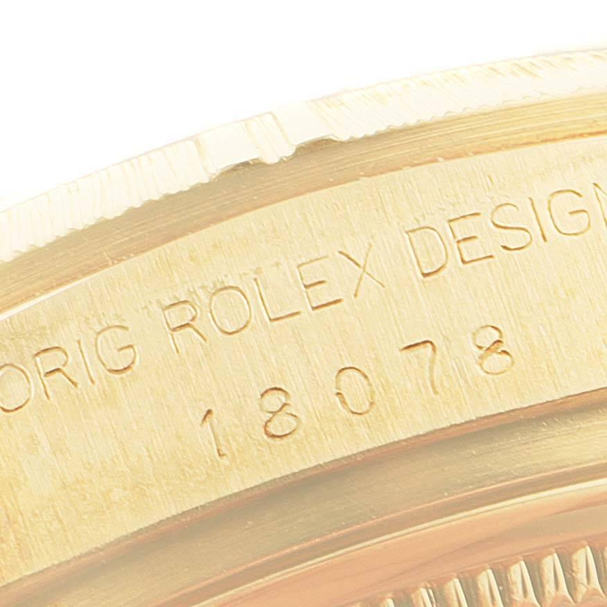Rolex President Day-Date 36 Yellow Gold Bark Finish Mens Watch 18078 2