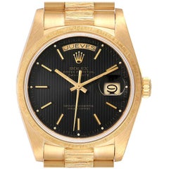 Rolex President Day-Date 36 Yellow Gold Bark Finish Men's Watch 18078