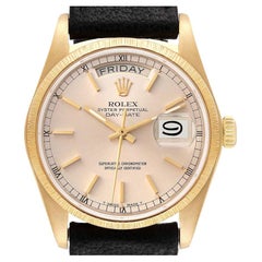 Rolex President Day-Date 36 Yellow Gold Bark Finish Mens Watch 18078