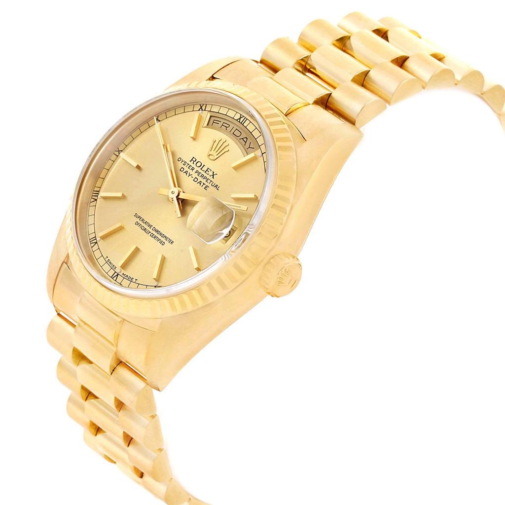Rolex President Day-Date 36 Yellow Gold Champagne Dial Men's Watch 18238 2