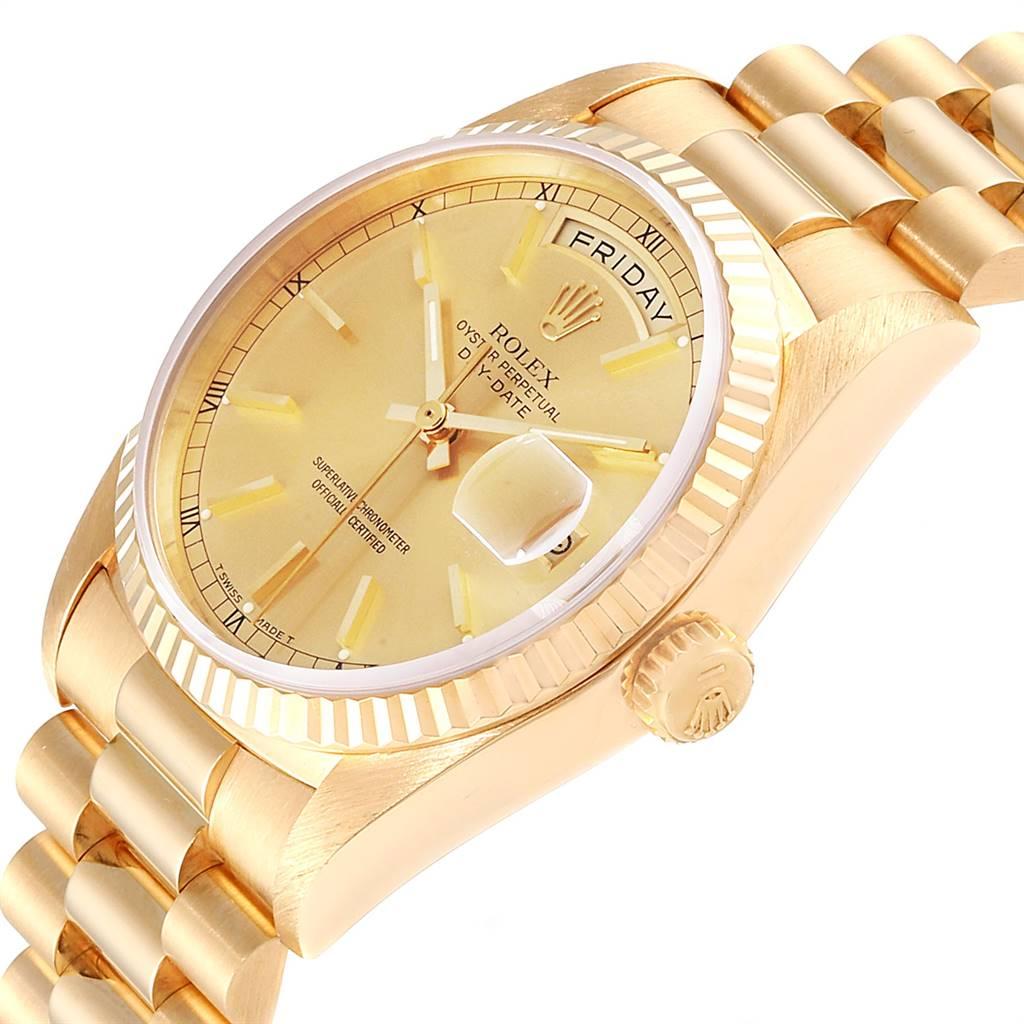 Rolex President Day-Date 36 Yellow Gold Champagne Dial Men's Watch 18238 For Sale 2