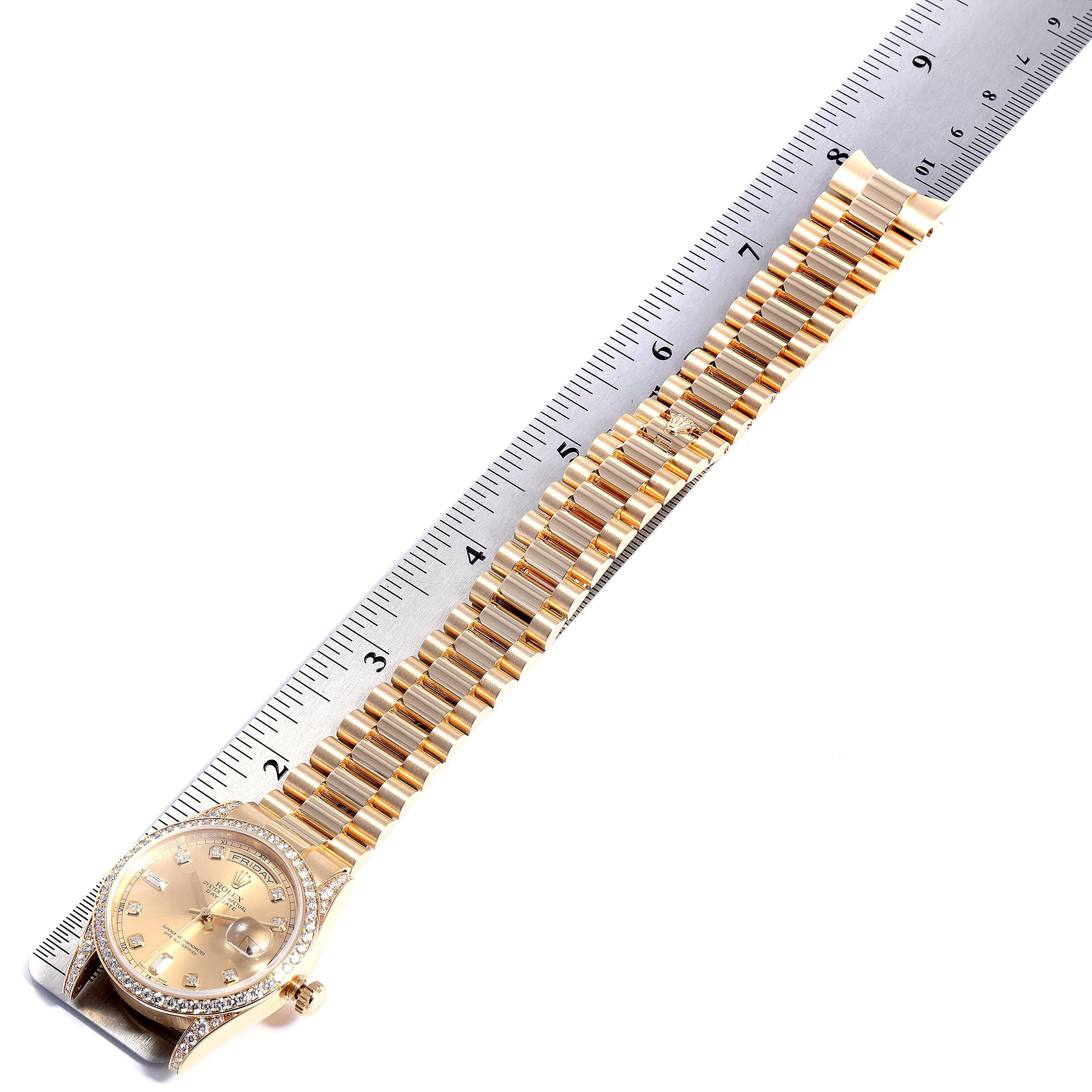 Rolex President Day-Date 36 Yellow Gold Diamond Men's Watch 118388 7