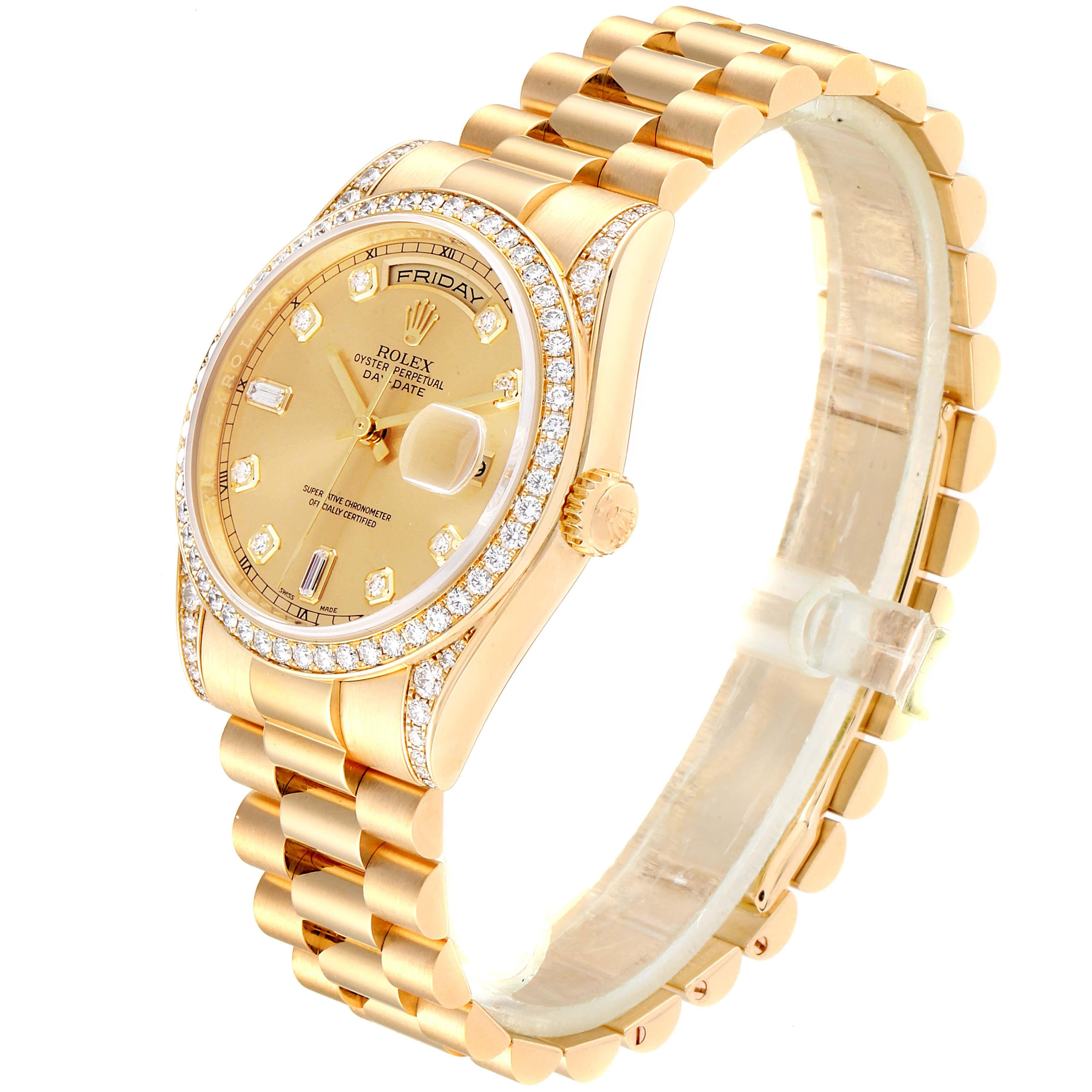 Rolex President Day-Date 36 Yellow Gold Diamond Men's Watch 118388 1