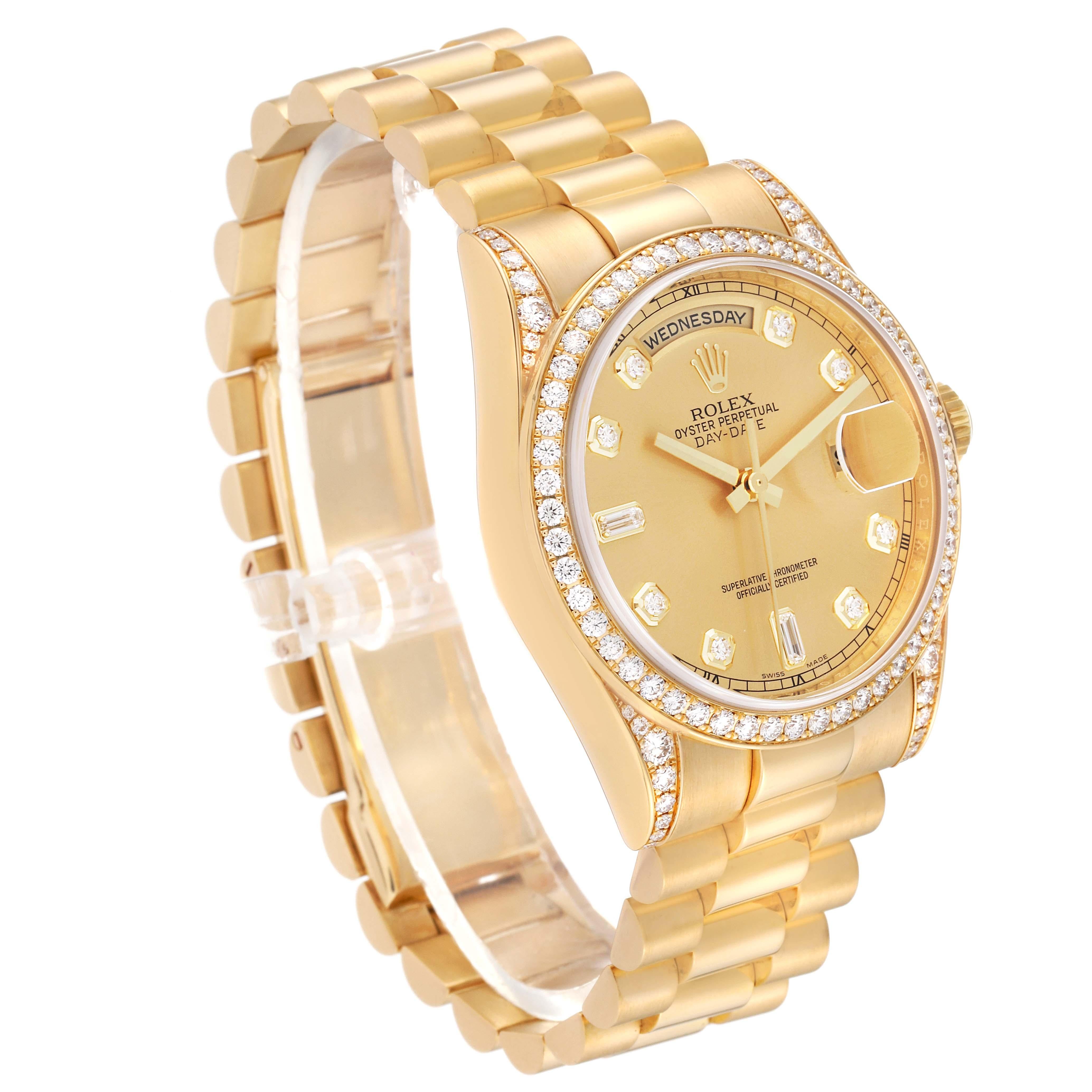 Rolex President Day-Date 36 Yellow Gold Diamond Mens Watch 118388 For Sale 1