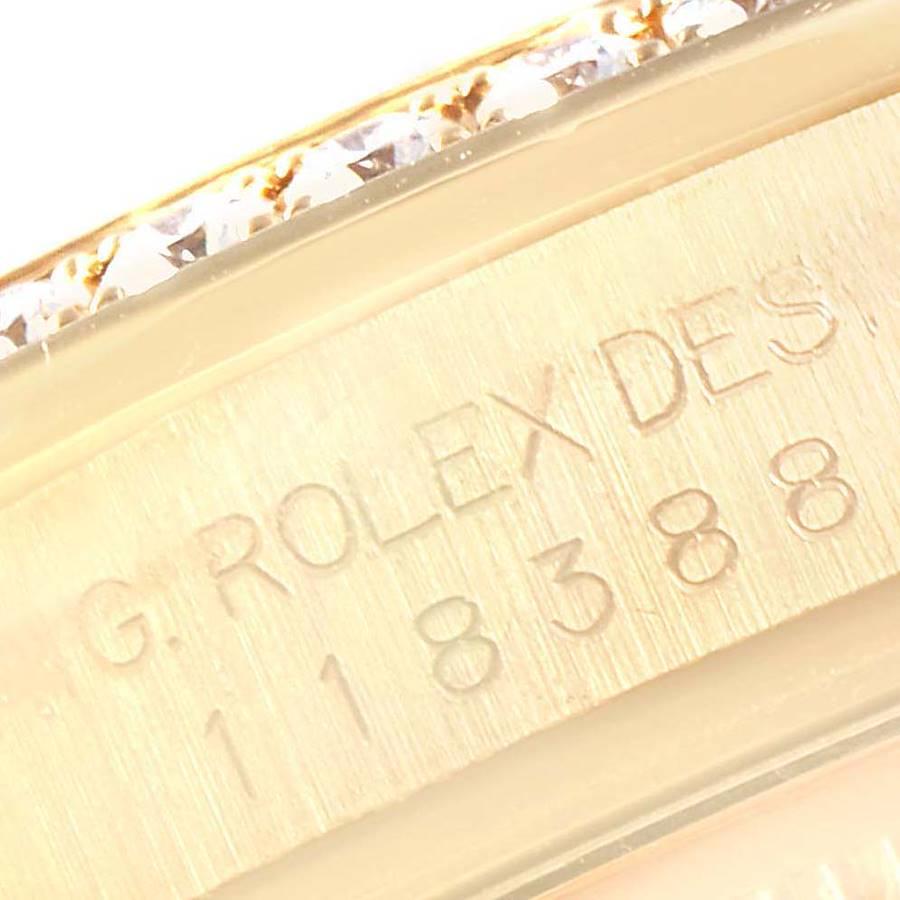 Men's Rolex President Day-Date 36 Yellow Gold Diamond Mens Watch 118388