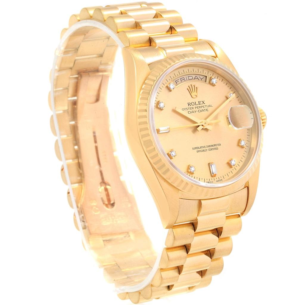 Men's Rolex President Day-Date 36 Yellow Gold Diamond Men’s Watch 18238