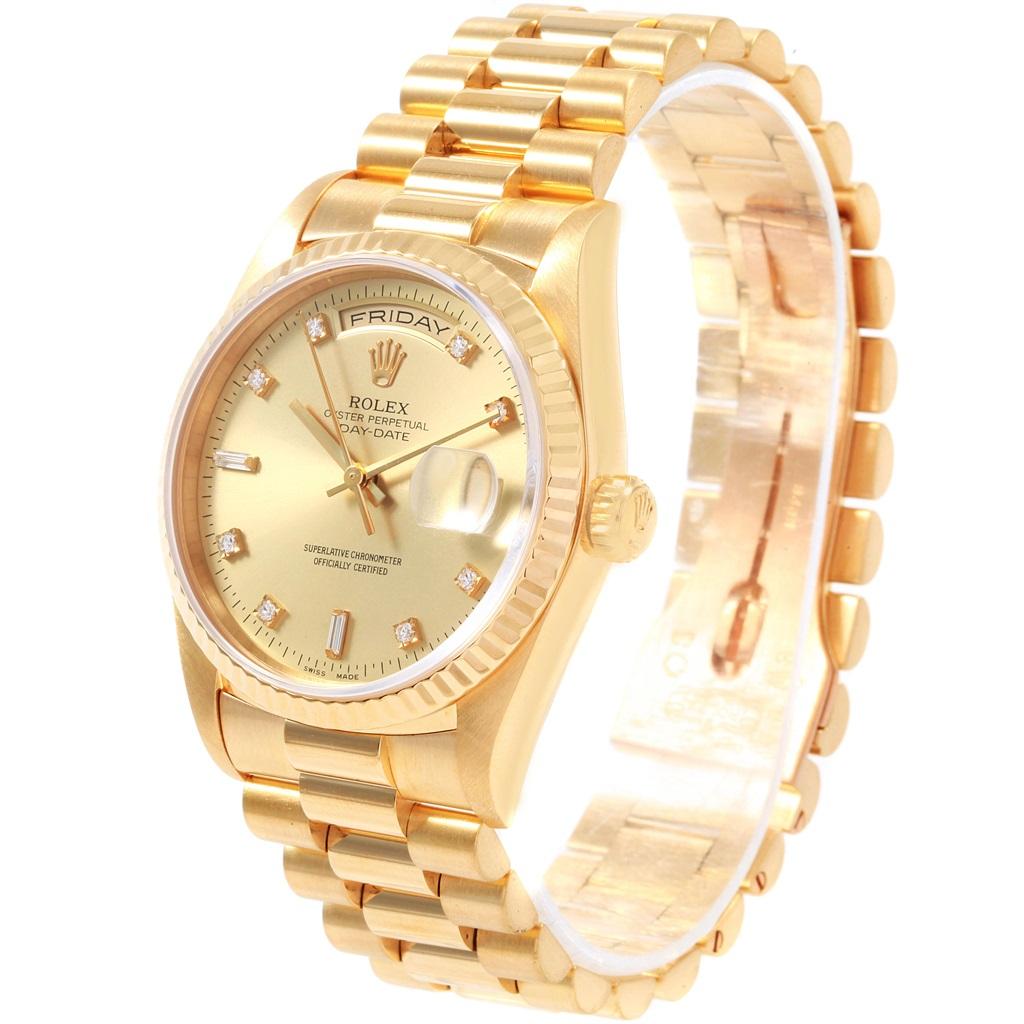 Rolex President Day-Date 36 Yellow Gold Diamond Men’s Watch 18238 1