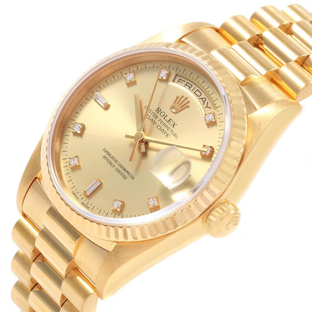 Rolex President Day-Date 36 Yellow Gold Diamond Men’s Watch 18238 2