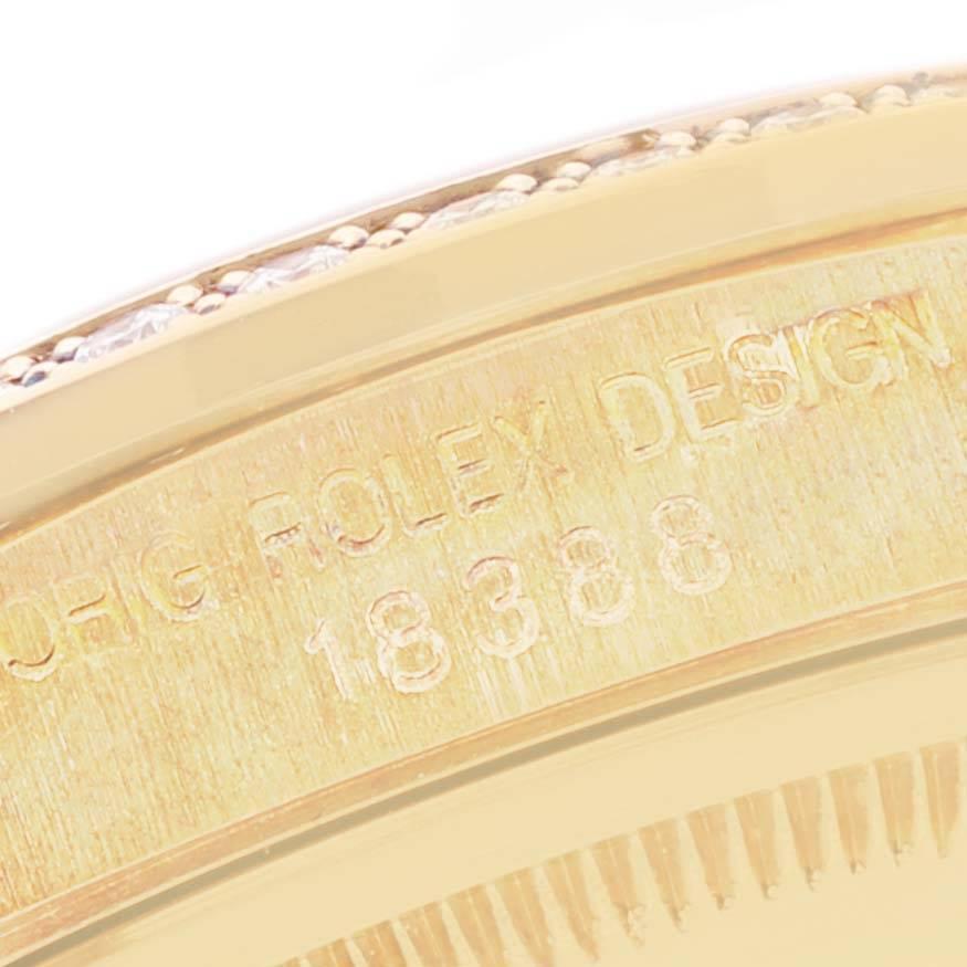 Men's Rolex President Day-Date 36 Yellow Gold Diamond Mens Watch 18388 Box Papers
