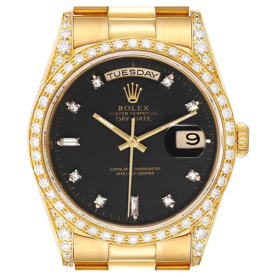 Rolex President Day-Date 36 Yellow Gold Diamond Mens Watch 18388 For Sale