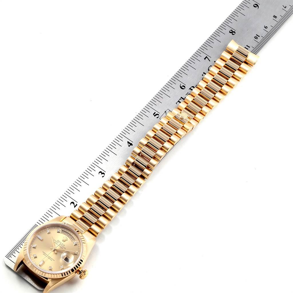 Rolex President Day-Date 36 Yellow Gold Diamonds Men’s Watch 18238 For Sale 6